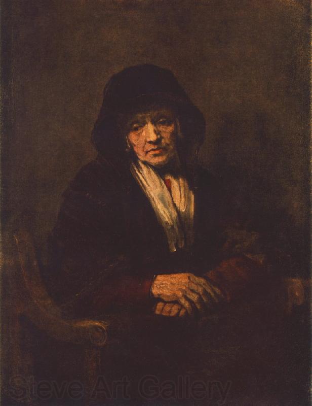 REMBRANDT Harmenszoon van Rijn Portrait of an old Woman Spain oil painting art